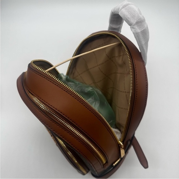 Michael Kors Medium Jaycee Zip Packet Backpack Brown/Gold - Picture 9 of 12